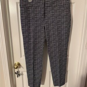 LOFT Black and White Plaid Pants